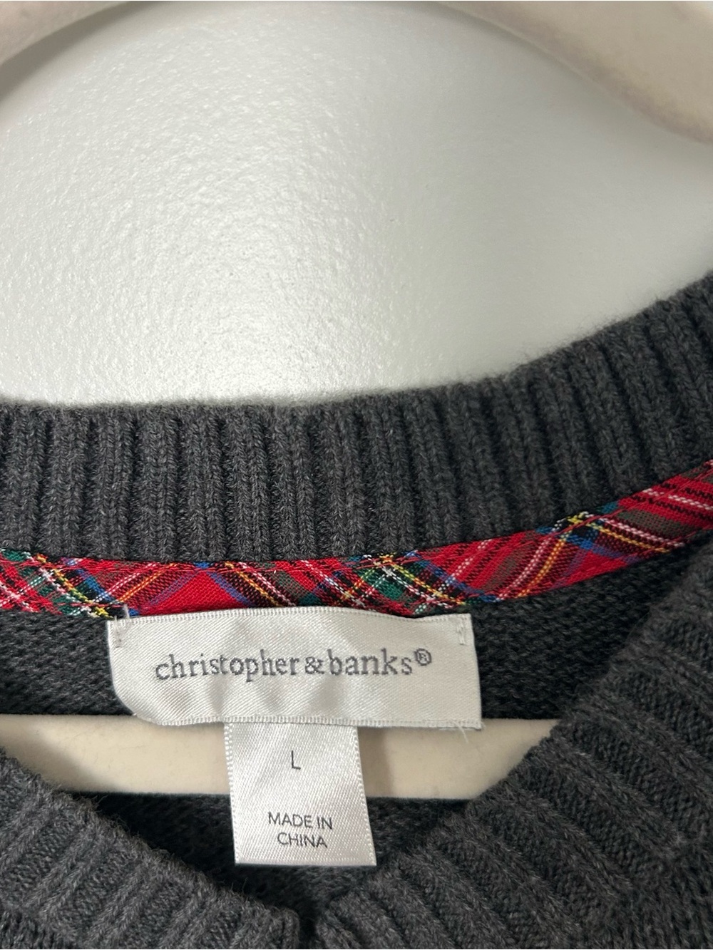 Christopher & Banks Scottie Dogs Gray Sweater L Cotton Preppy Whimsical Classic - Picture 5 of 8